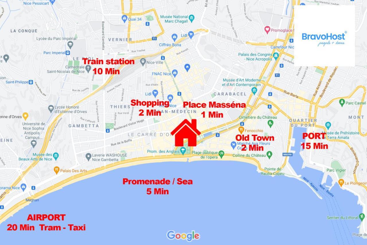 Gioffredo Massena 4 Pers Ac Wi-Fi Apartment นีซ ภายนอก รูปภาพ